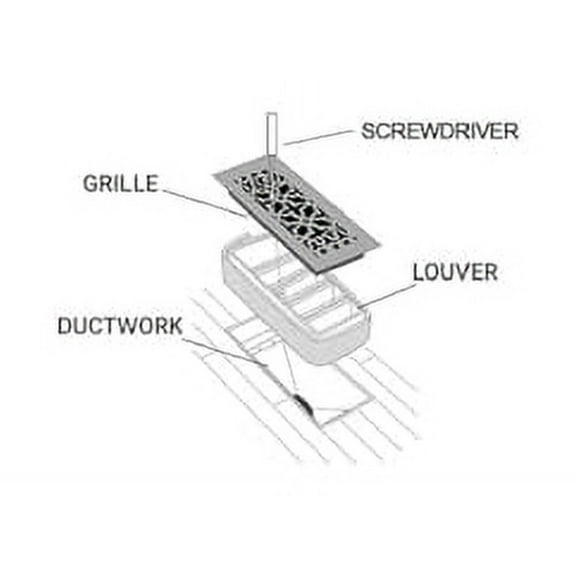 Reggio Registers Square 10"x 10" Steel Grille Without Mounting Holes - Silver