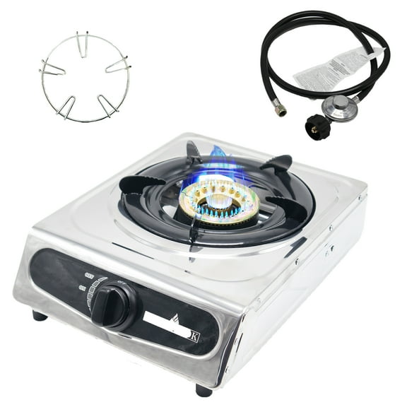 RegiisCook 1 Burner Propane Gas Cooktop,Camping Portable LPG Gas Stove Stainless