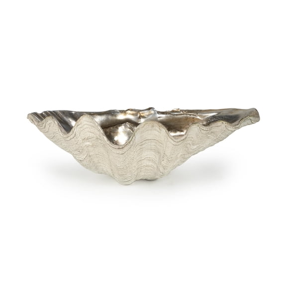 Regina Andrew 20-1036AMBSL Golden 14" Wide Clam Bowl Small - Ambered Silver Leaf
