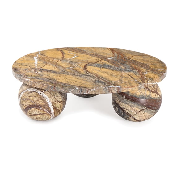 Regina Andrew 20-1535BRN Marlow 12" Wide Marble Plate Large - Brown