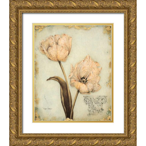 Regina Andrew Design 26x31 Gold Ornate Wood Framed with Double Matting Museum Art Print Titled - Tulip Recollection
