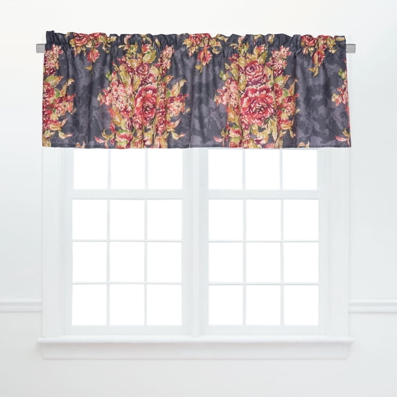 Regina Floral Botanical 100% Cotton Set of 2 Window Valances 15.5" x 72"