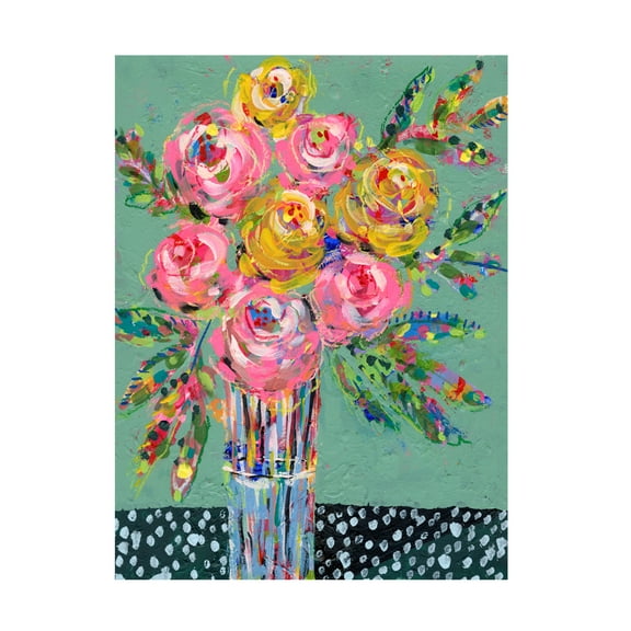 Regina Moore 'Bright Colored Bouquet I' Canvas Art
