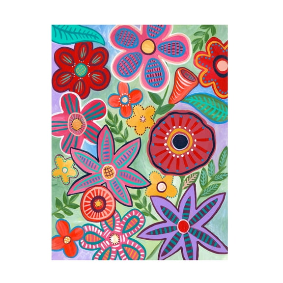 Regina Moore 'Colorful Flores II' Canvas Art