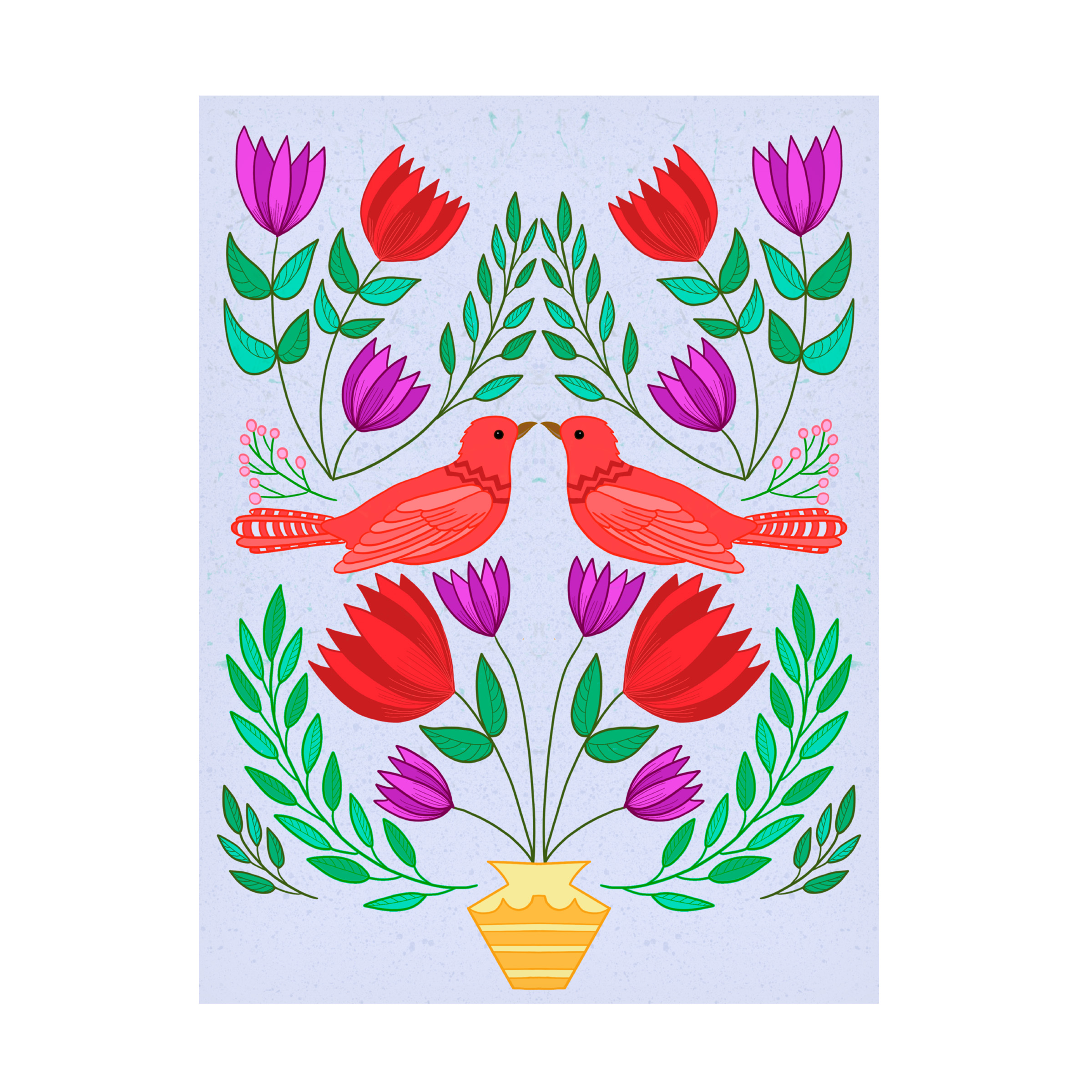 Regina Moore 'Folk Bird III' Canvas Art