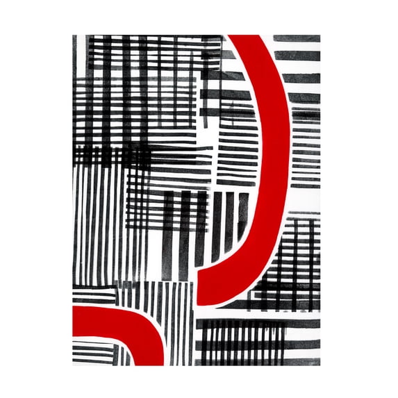 Regina Moore 'Red Interrupted I' Canvas Art