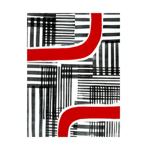 Regina Moore 'Red Interrupted II' Canvas Art