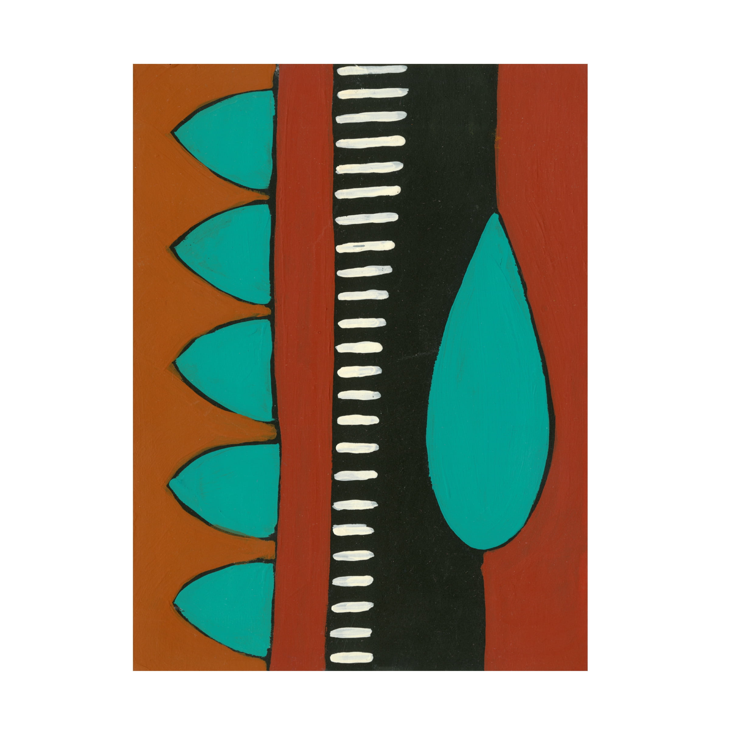 Regina Moore 'Rust and Teal Patterns I' Canvas Art