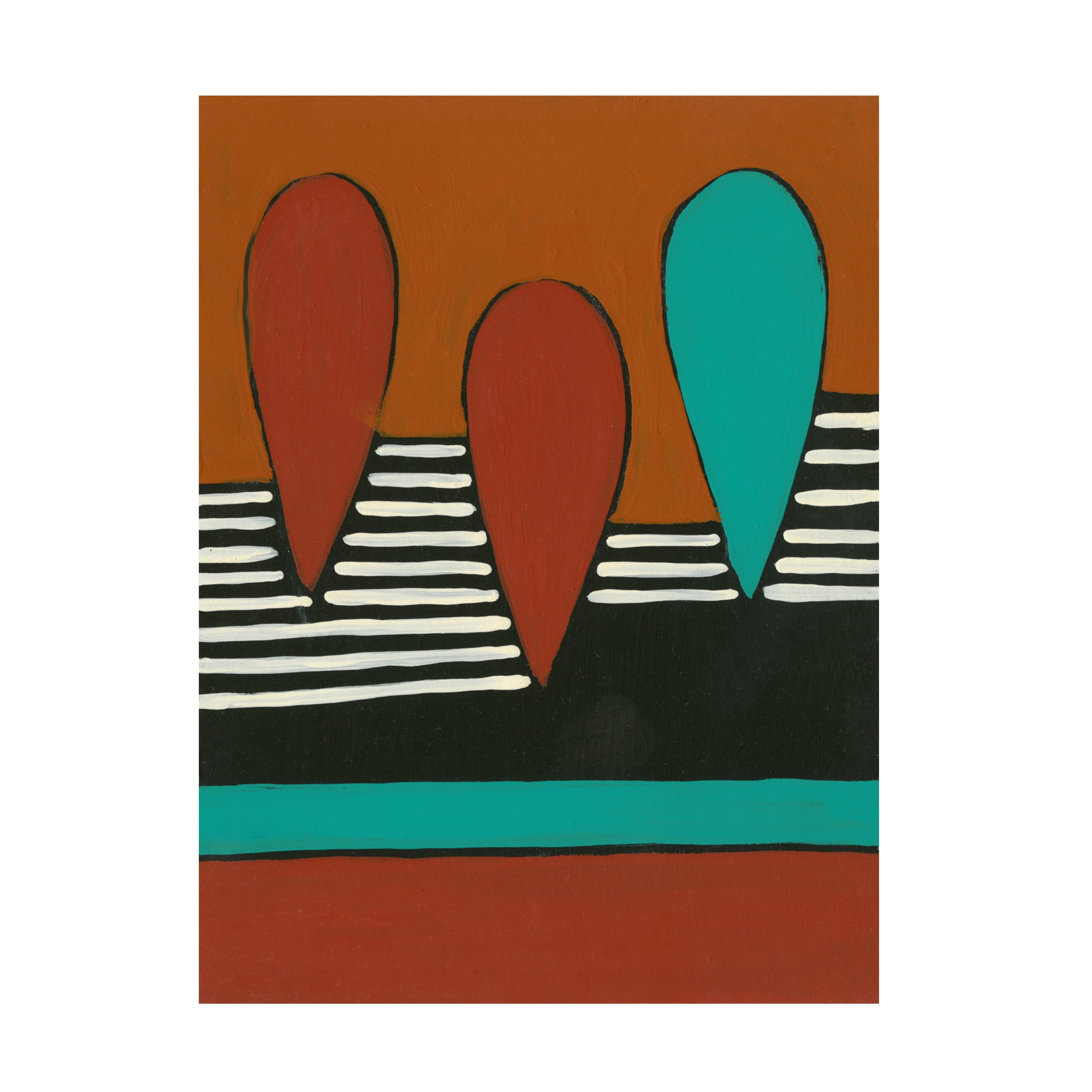 Regina Moore 'Rust and Teal Patterns X' Canvas Art