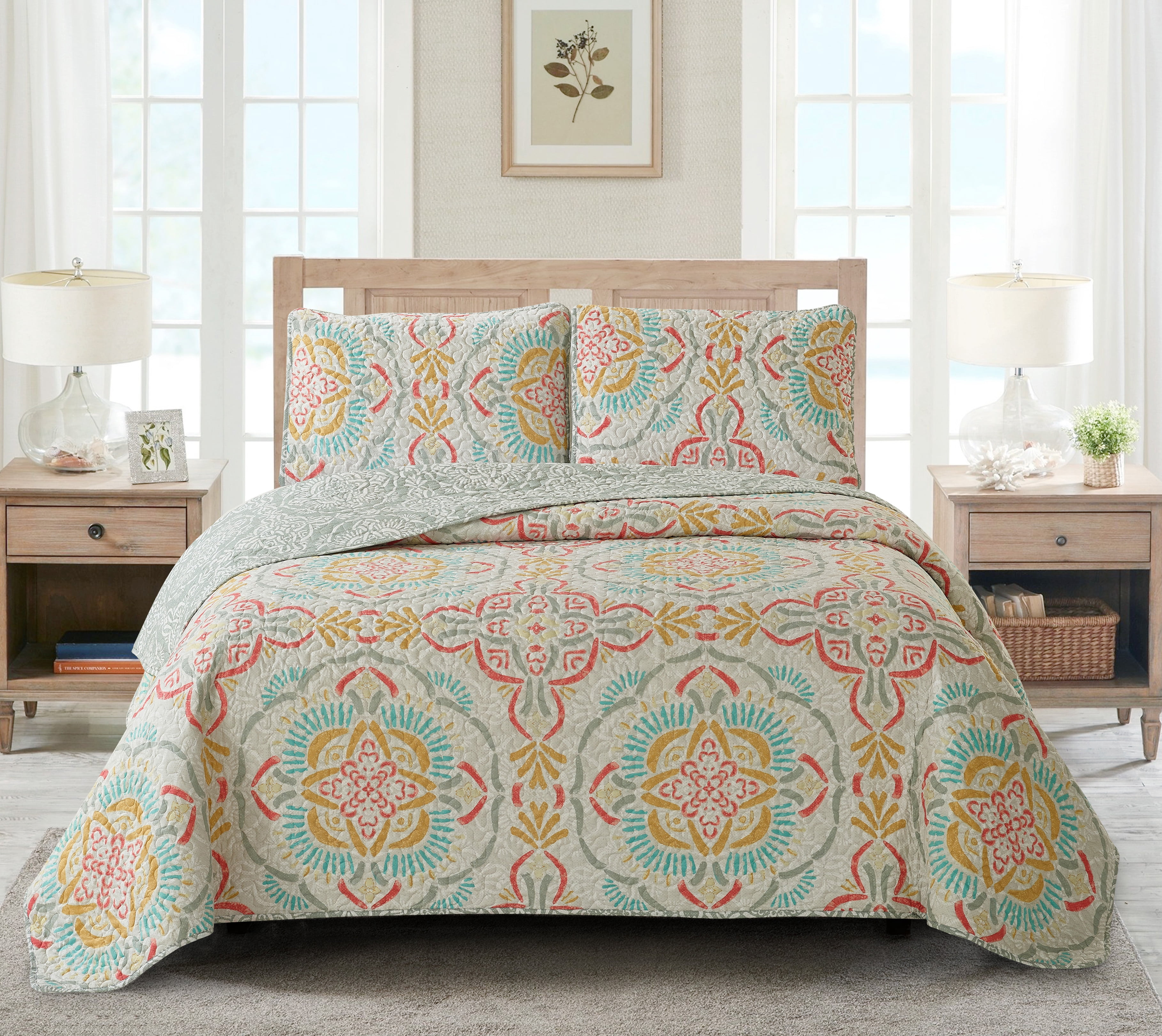 Regina Reversible 3-piece Quilt Set Full/Queen