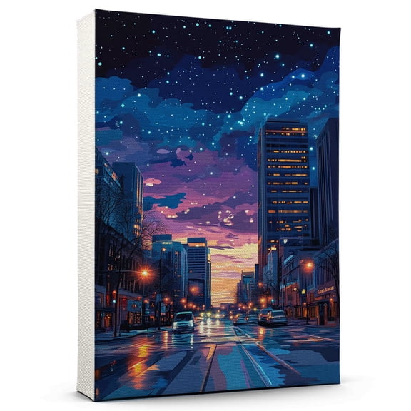 Reginas Travel Canvas Art Print, Saskatchewan Wall Canvas Starry Night, Reginas Canvas Painting decorSaskatchewan Travel Picture -97AZ1146