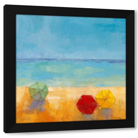 Regine Pivier-Attolini 12x12 Black Modern Wood Framed Wall Art Titled - Parasols II