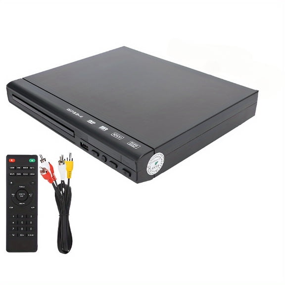 Region-Free 1080P DVD Player for Smart TVs Compact USB DVD Player with RCA Cable & Remote Control