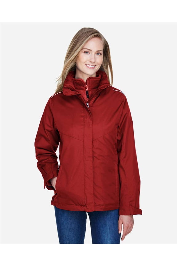 CORE365 78205 Women's 3-in-1 Jacket with Fleece Liner-Classic Red-M