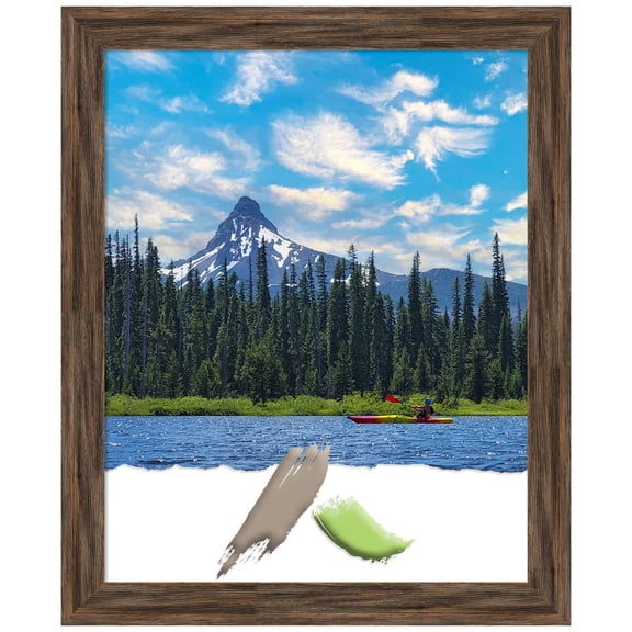 Regis Barnwood Mocha Narrow Wood Picture Frame, Photo Frame, Art Frame