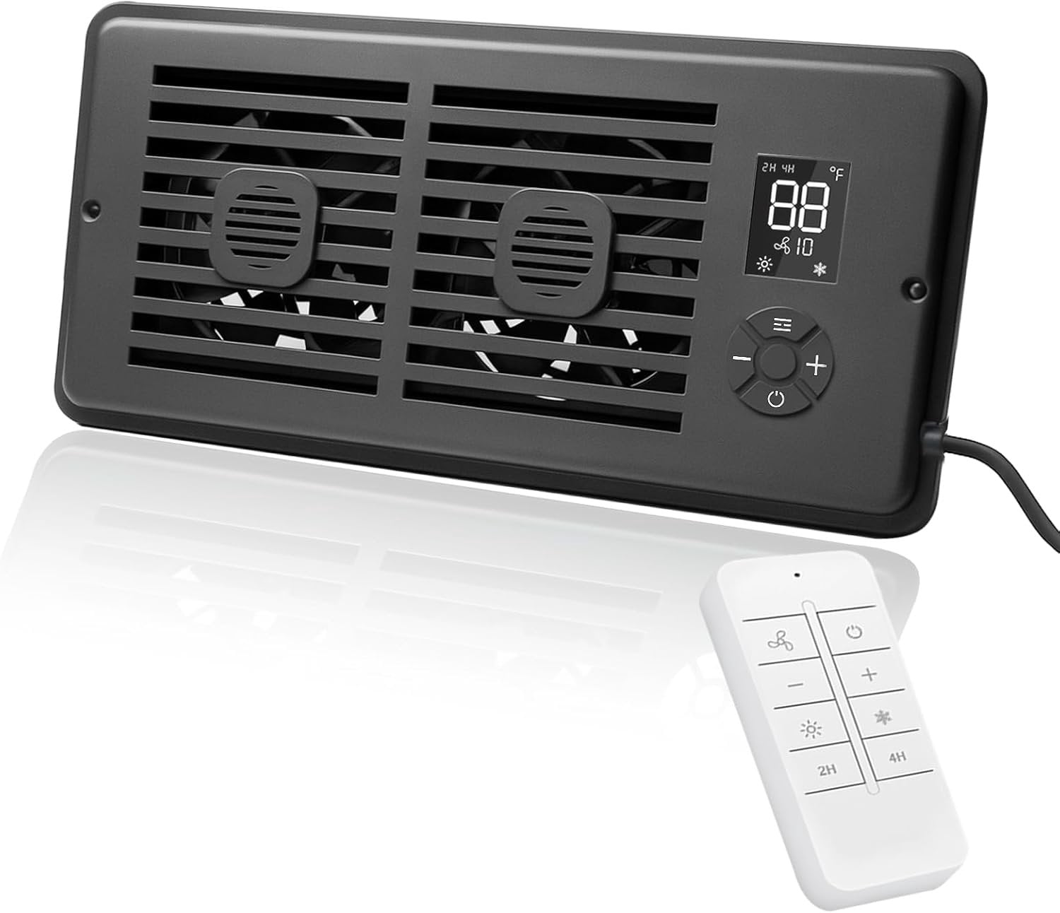 Register Booster Fan for 4" x 10" Vents Only, 10 Speeds to Control Cool ...