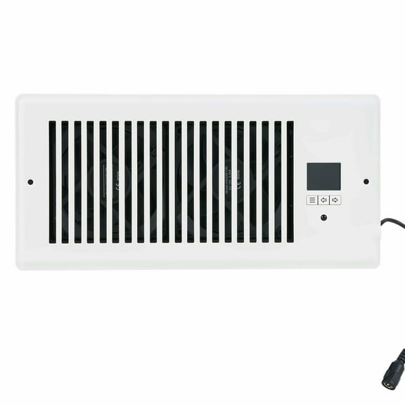Register Booster Fan 4x10, Quiet Vent Fan with Remote & Thermostat, Adjustable Speed HVAC Booster Fan for Heating Cooling, Smart Vent Fan White