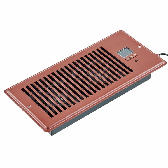 Register Booster Fan 4x10, Quiet Vent Fan with Remote & Thermostat, Adjustable Speed HVAC Booster, Smart Vent Fan for Heating Cooling, Brown