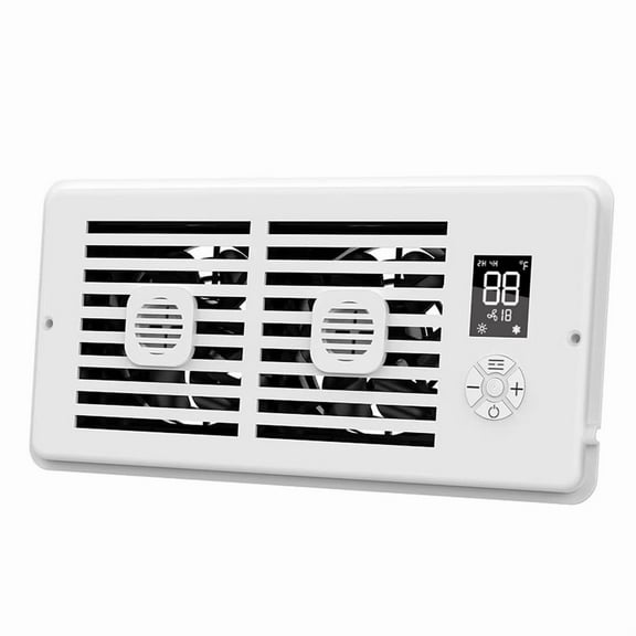 Register Booster Fan 4x10Inch Smart Heating Cooling Vent Fan Remote Control Thermostat Control for Office Home US Plug