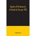 thumbnail image 1 of Register of the University of Toronto for the year 1920, (Paperback), 1 of 1