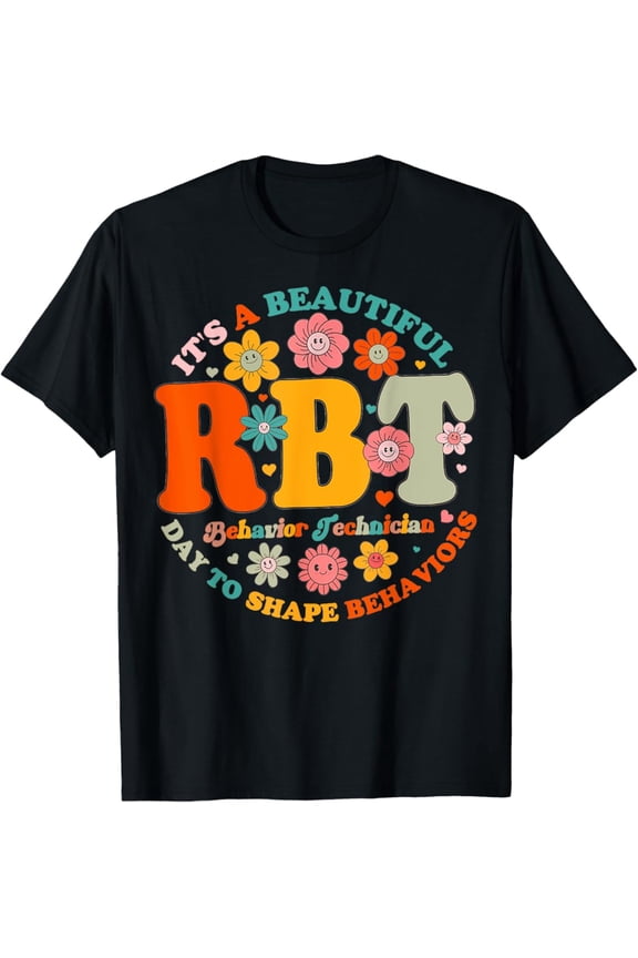Registered Behavior Technician Vintage Rbt Behavior Flower T-Shirt