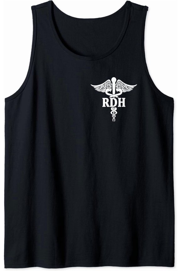 Registered Dental Hygienist Rdh Medical Symbol Logo Print Tank Top Size S-3XL