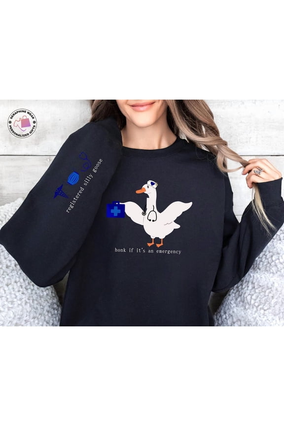 Registered Goose Nurse Sweatshirt, RN Gag Gift, Nurse Practitioner Sweater, Nursing Student Hoodie, Nurse Appreciation Gift All Size S-5Xl