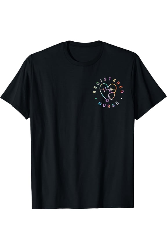 Registered Nurse Heart Beat Tie Dye Long Sleeve RN Nursing T-Shirt