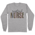 thumbnail image 1 of Registered Nurse Leopard Print Long Sleeve Shirt Unisex 2X-Large Grey, 1 of 5
