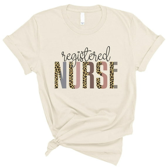 Registered Nurse Leopard Print Shirt Unisex 2X-Large Natural