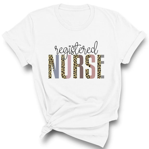 Registered Nurse Leopard Print Shirt Unisex Medium White