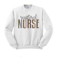 thumbnail image 1 of Registered Nurse Leopard Print Sweatshirt Unisex Medium White, 1 of 5