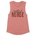 thumbnail image 1 of Registered Nurse Leopard Print Women's Muscle Tank Small Desert Pink, 1 of 5