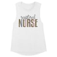 thumbnail image 1 of Registered Nurse Leopard Print Women's Muscle Tank Small White, 1 of 5