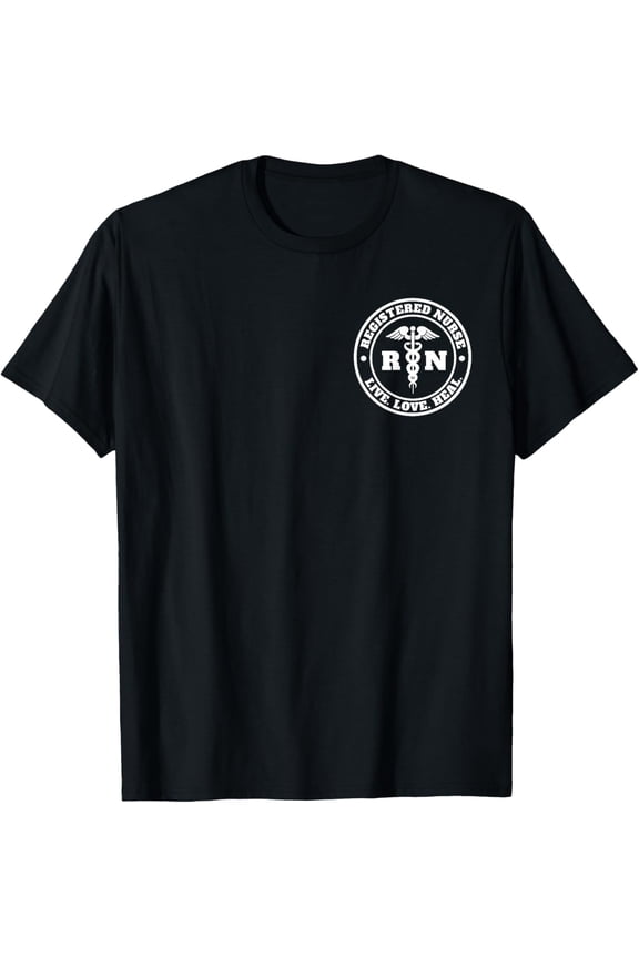 Registered Nurse Live Love Heal Pocket Logo RN Shirt T-Shirt