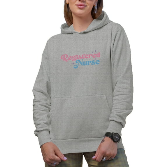Registered Nurse, Nursing Professional Merch Gift, Heather Grey Hooded Sweatshirt or Hoodie, 3XL
