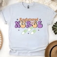 thumbnail image 1 of Registered Nurse T-Shirt for Women, Retro Colorful Graphic Tee, Ash, Size XL, 1 of 6