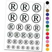 Registered Trademark Symbol Water Resistant Temporary Tattoo Set Fake Body Art Collection - Black