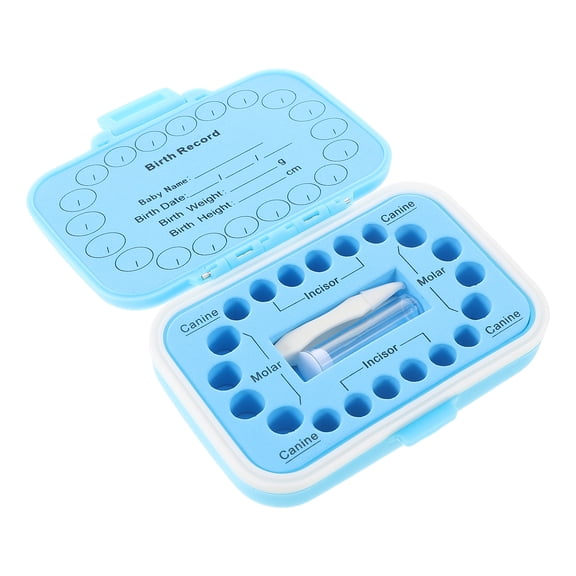 Baby Teeth Storage Box Holder Registry Kid Gifts Kids Child Men and Women Blue