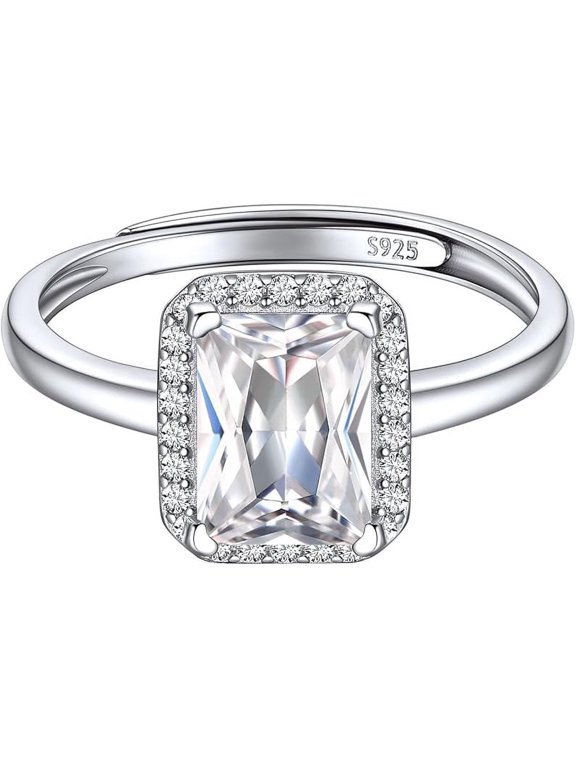 Reglable Anneau Fiançailles Ajustable avec Pierre de Naissance Cristaux Bijoux Cadeaux Valentin Anniversaire pour Femme Maman Enfant Fille