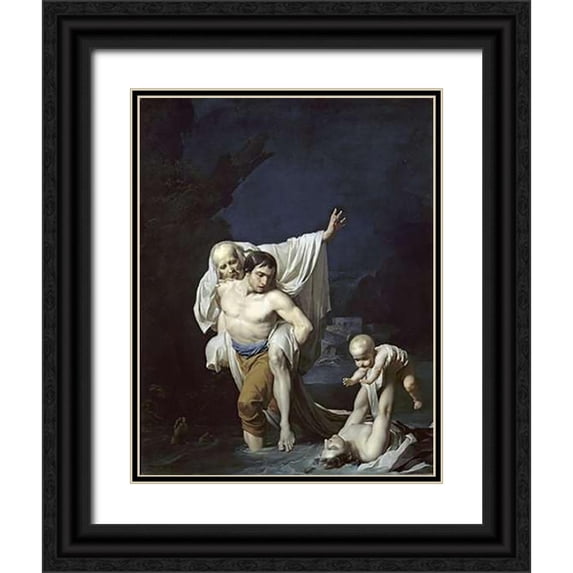 Regnault, Alexandre Georges H. 20x24 Black Ornate Wood Framed with Double Matting Museum Art Print Titled - The Flood