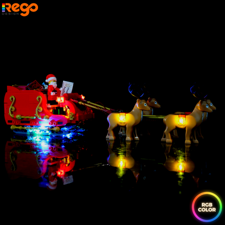 Rego Design Led Light for Lego 40499 Santa's Sleigh Building Blocks Model - NOT Included The Model Set
