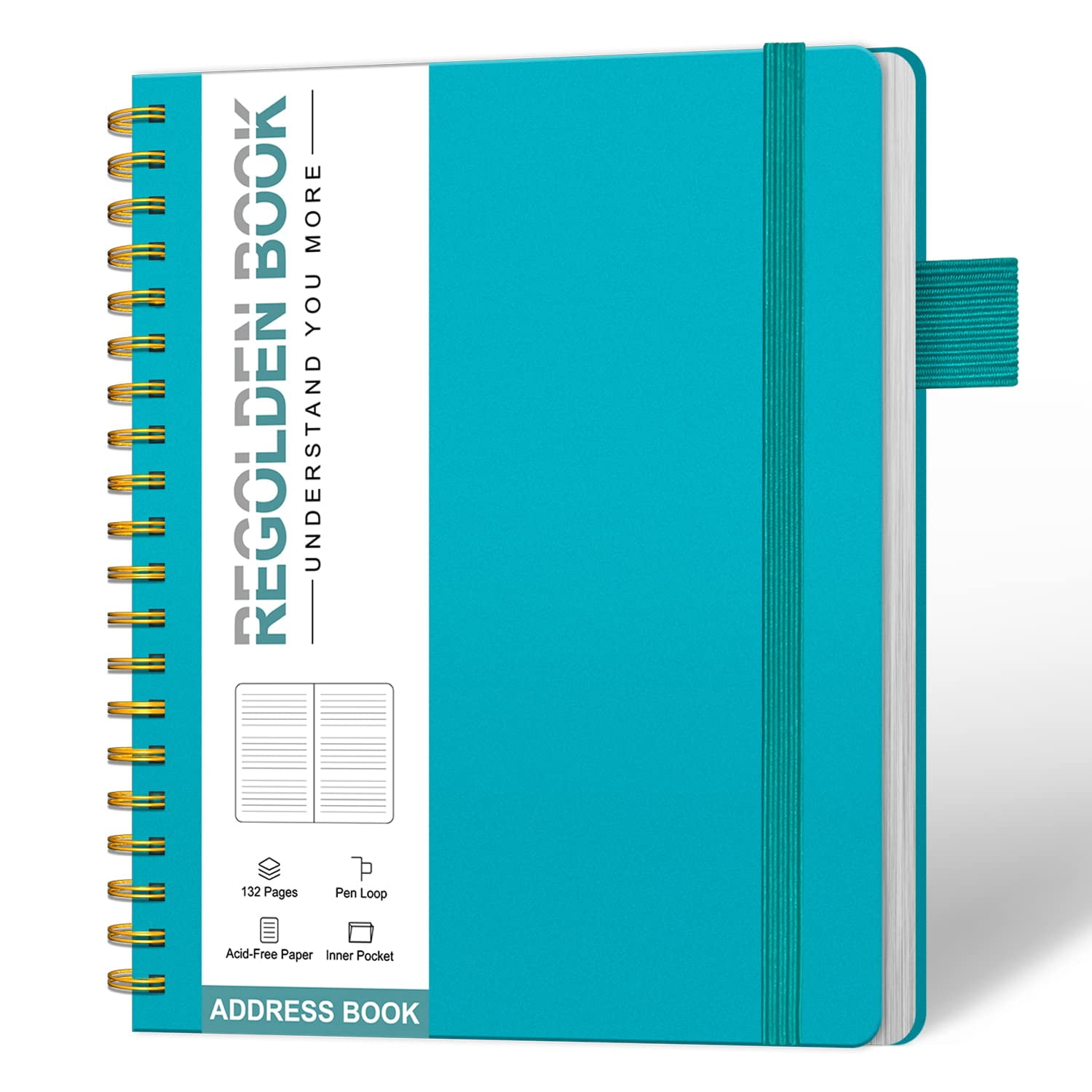 RegoldenBook Address Book with Alphabetical Tabs, Hardcover Address