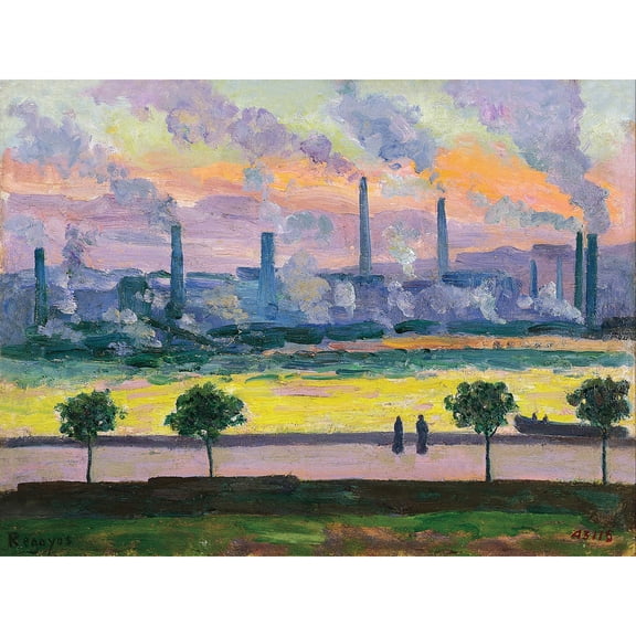 Regoyos Blast Furnaces In Bilbao Painting Extra Large XL Wall Art Poster Print