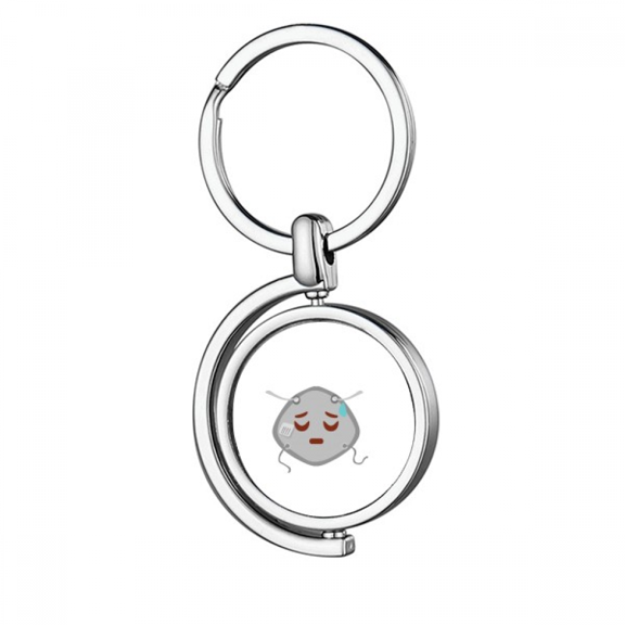 Regret Lost Head Expression Rotating Keychain Metal Keyring Holder