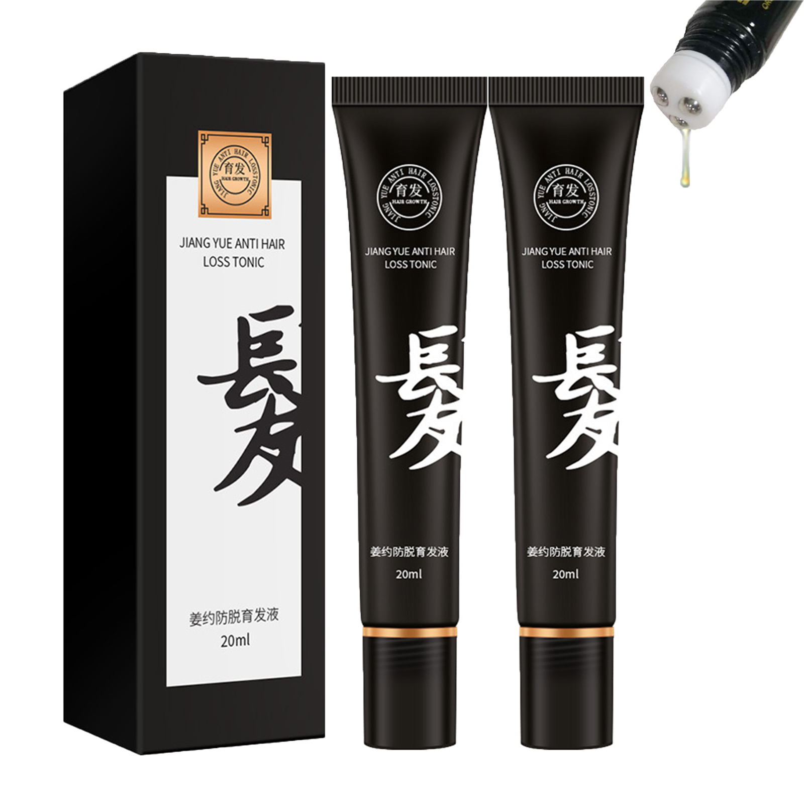 Regrowth Organic Hair Serum Roller Set, Triple RollOn Massager Hair