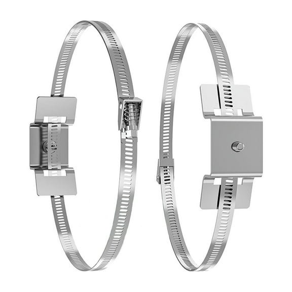 Regulable Sign Post Mounting Hardware Stainless Steel Brackets Includes Clamps Bolts For Poles Attachments