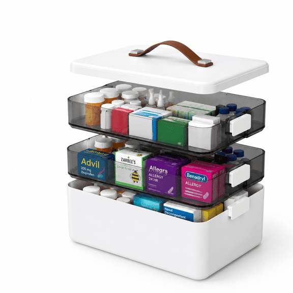 Regular 3-Tier Set Portable Handle Storage Organizer Cabinet