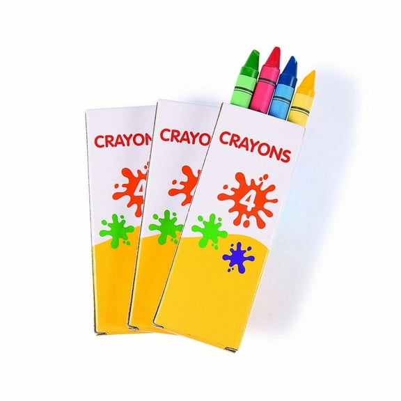 Regular 4 Pc Crayons (12 Boxes) - Basic Supplies - 12 Pieces