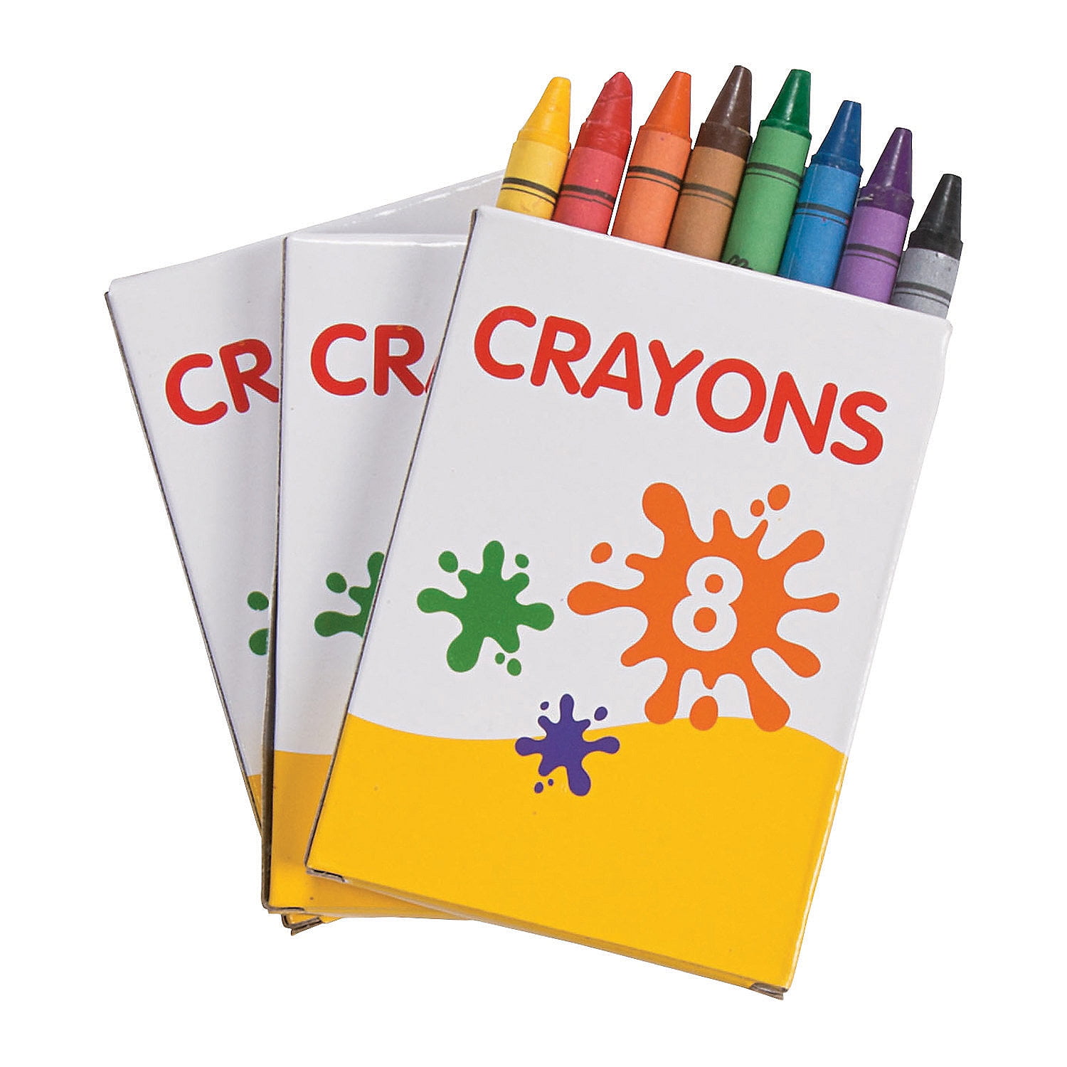 Regular 8 Pc Crayons (12 Boxes) - Basic Supplies - 12 Pieces
